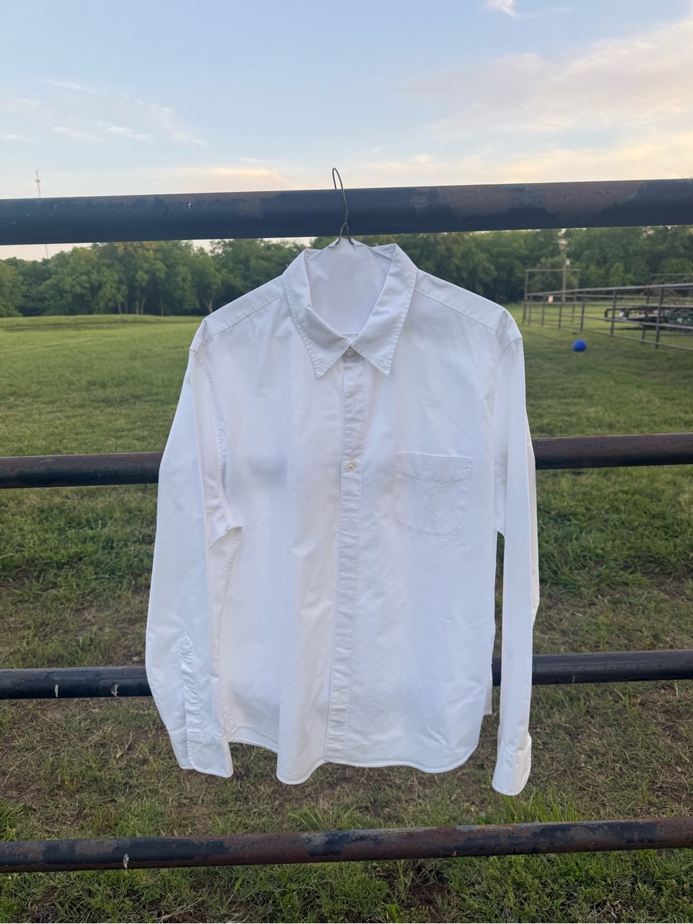 J. Crew Men's White Long-Sleeve Button-Down Shirt